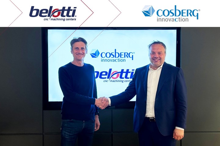 Belotti and Cosberg personnel shake hands.