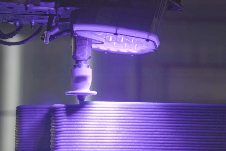 UV-cured 3D printing process.