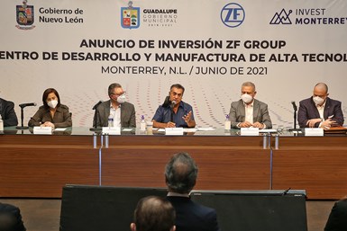 ZF Group anunció la instalación de una planta en el Parque Industrial FINSA Guadalupe, Nuevo León.