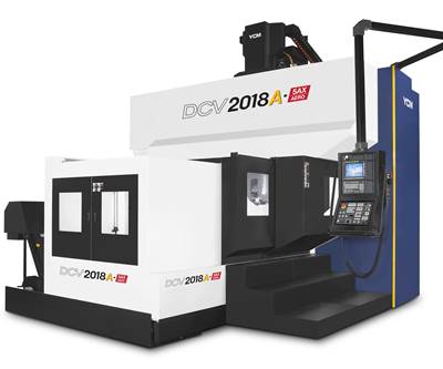 YCM's DCV2018A-5AX Machining Center Features Stable Construction for Aerospace Work