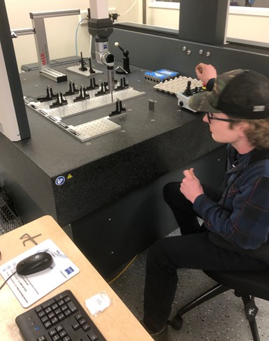 KCS machinist Jack Burnie operates the company’s Zeiss Contura CMM in the new inspection lab.