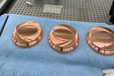 copper parts on table 