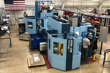 A photo of Matsuura machines on the shop floor of aerospace engineering company Flying S