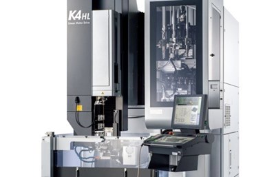 A press image of Sodick's K4HL CNC small hole drilling machine