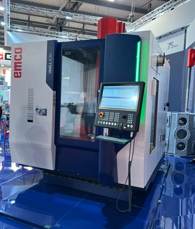 A photo of Emco's UMill 630 on the show floor of BI-MU 2022