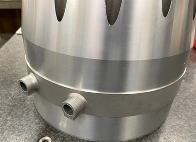 3D printed microturbine with machined area