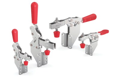 A photo of Destaco's four front-mount-base Manual Clamp models