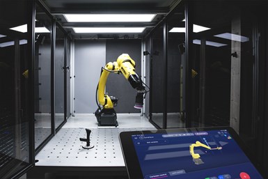 FANUC robot and a tablet