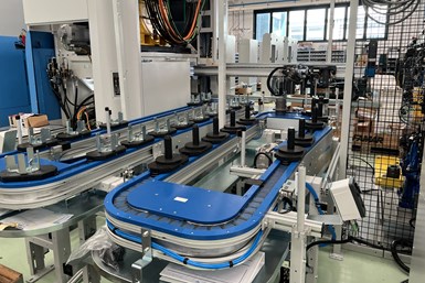Famar conveyors attached to machines