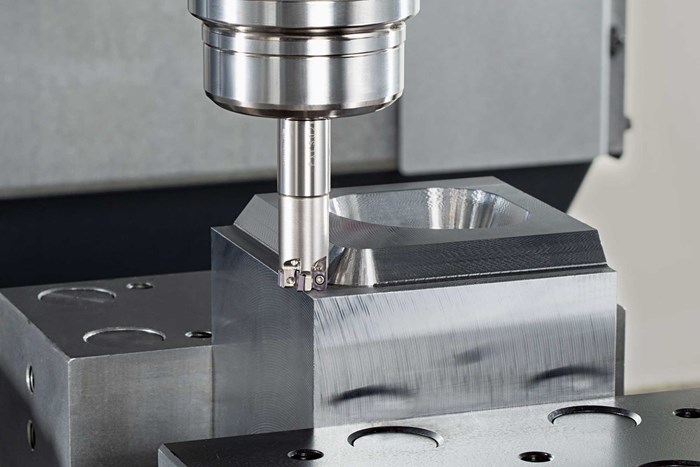 Switching from Solid Carbide to Indexable Tooling Permits Lights Out Mold Base Manufacturing
