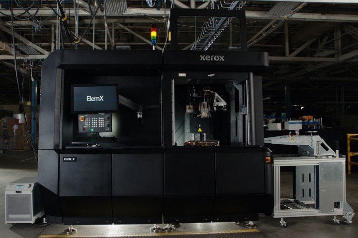 Xerox ElemX liquid metal 3D printer equipped with Siemens Sinumerik CNC control system.