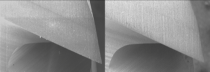Cutting tools with and without Stealth diamond coating.