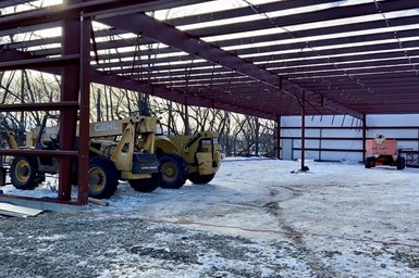 A photo of Deimco Finishing Equipment's ongoing facility construction