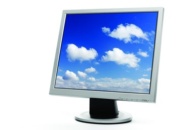 Computer with cloud on it