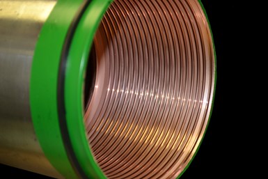 Copper selective plating used on threaded coupling