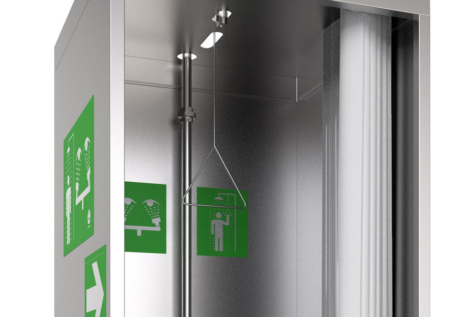 Safety Shower Loop Safety Shower Ensures Workplace Safety, Protection | Products Finishing