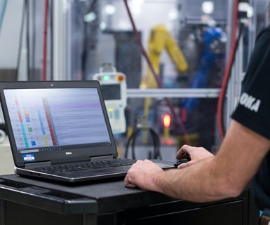 Using a Autoliv on a laptop on the shop floor