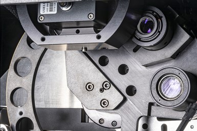 Optical Gaging Products’ automatic three-position lens changer