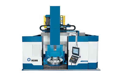 All Romi VT series vertical CNC lathes feature vertical RAM, C axis, 31 kW live tooling with spindle taper ISO 50 with either a 10- or 20-tool magazine.