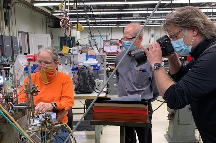 Jeff Norgord taking photos at Clippard Instrument Laboratory