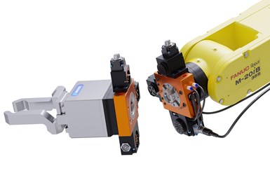 The QC-29 is the first standard ATI toolchanger designed with a rectangular body that mounts directly to 40-mm and 50-mm robot wrists. Photo Credit: ATI Industrial Automation