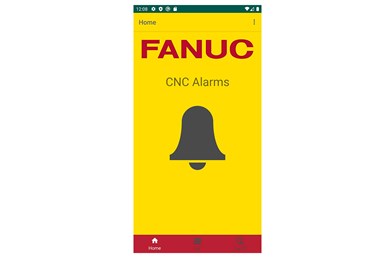 With the FANUC CNC Alarms App, maintenance workers will no longer have to page through manuals to decipher an alarm message from a control. Image Credit: FANUC America Corp.