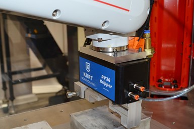 The automation package is designed to be an easy way to integrate automation into a shop’s production processes. Photo Credit: Kurt Workholding