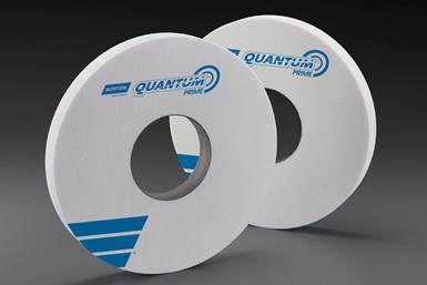 Quantum Prime grinding wheels said to feature a microfracturing grain that offers sharpness and cutting efficiency which reduces power draw and cycle times, while increasing material removal rates. Photo Credit: Norton | Saint-Gobain Abrasives