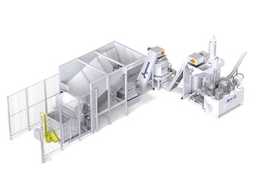 Jorgensen/SFH chip processing systems, manufacturers can reduce chip volumes to significantly increase their chip recycling value. Photo Credit: Jorgensen Conveyor and Filtration Solutions