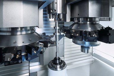 The dual tool turrets of VT Series lathes, each with 11 stations, all of which can be equipped with turning tools along with driven tools, guarantee flexibility.
