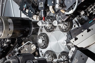 Internals of Index Corp.’s MS32-6 Multi-Spindle Automatic Lathe. Photo Credit: Index Corp.