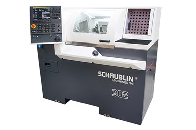 Schaublin Machine’s 302 high-precision, production lathe is modular and can handle with all types of production Photo Credit: Schaublin Machines