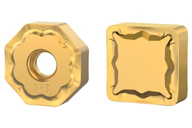 Available for many indexable milling product lines, the new grades come with a golden top layer for fast, easy wear identification, ensuring maximum tool life for each cutting edge. Photo Credit: Kennametal