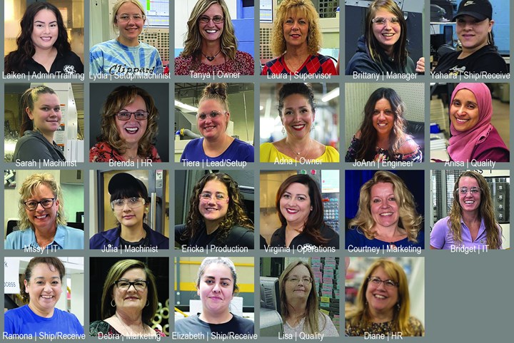 Composite photo of women in manufacturing