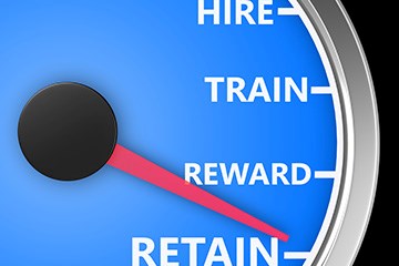 Speedometer with hire, train, reward, retain
