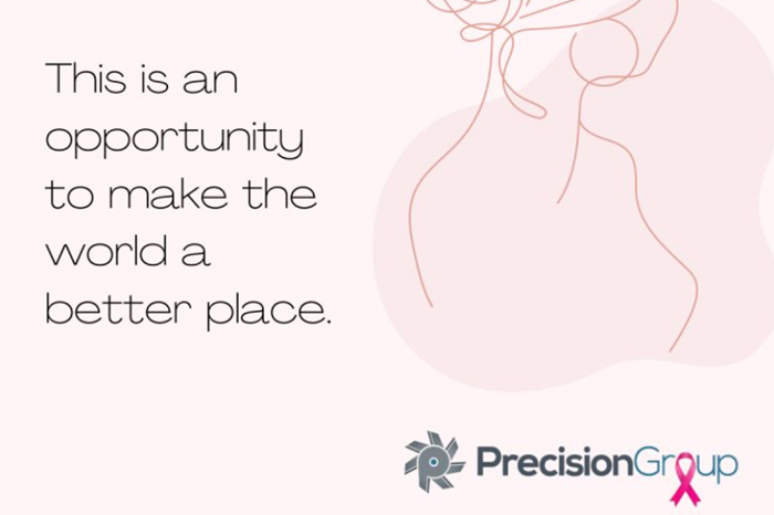 Precision Group presenta iniciativa para apoyar a mujeres en la comunidad de moldes,  en el mes de la conciencia del cáncer de mama.