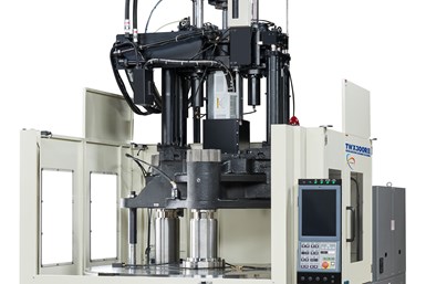 La mesa de trabajo de la máquina de moldeo por inyección vertical TWX300RIII36V, de Nissei, tiene un tamaño de 40 pulgadas, fácil de usar.