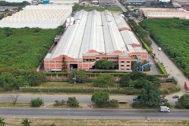 Vista panorámica de la planta de producción de plásticos Rimax ubicadas cerca a la ciudad de Cali, Colombia.