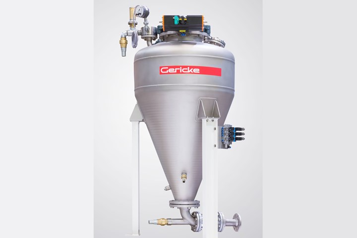 Gericke USA says its new Pulse-Flow PTA dense-phase pneumatic conveying system can safely move sensitive products in mass flow up to 500 feet. 