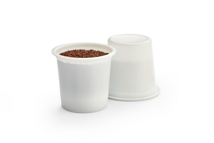 Compostable single-serve coffee capsules are a growing application for biopolymers, like NatureWorks’ Ingeo PLA.