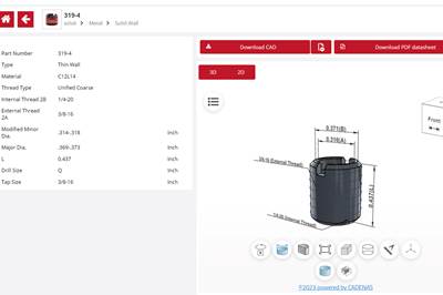Threaded Insert CAD Models Available in Online Catalog