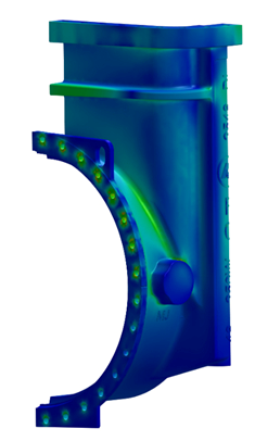 Finite element analysis image of a gate valve.