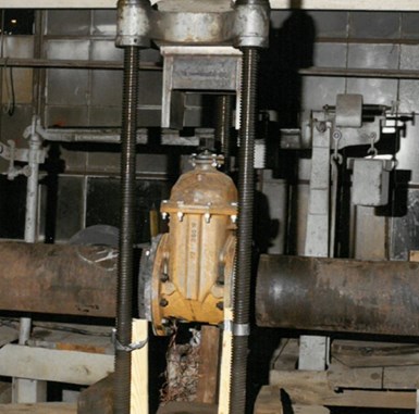 Photo of beam load tests in American Flow Control plant.