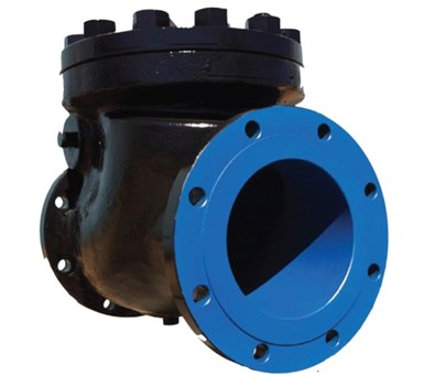 Image of black and blue painted valve coated with Ecoat ZPEX