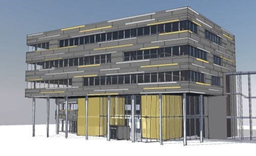 Initial plan's for Horn's new office building