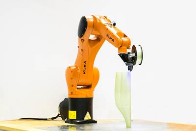 Video: Six-axis robotic arm 3D printing glass fiber composites   