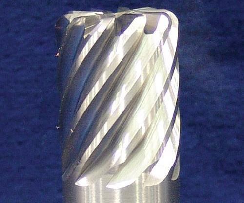 10-flute carbide end mill for machining titanium