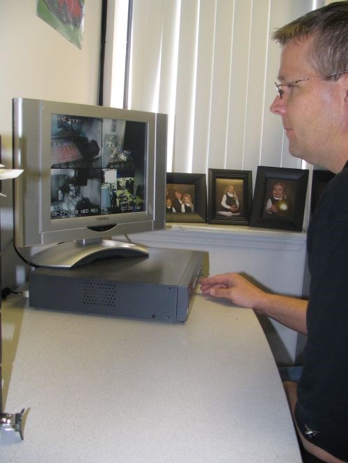 Corey Greenwald monitors his VMCs via video cameras