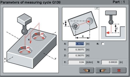 Graphical interface for measuring workpieces.