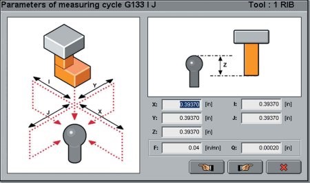 Graphical interface for measuring electrodes.